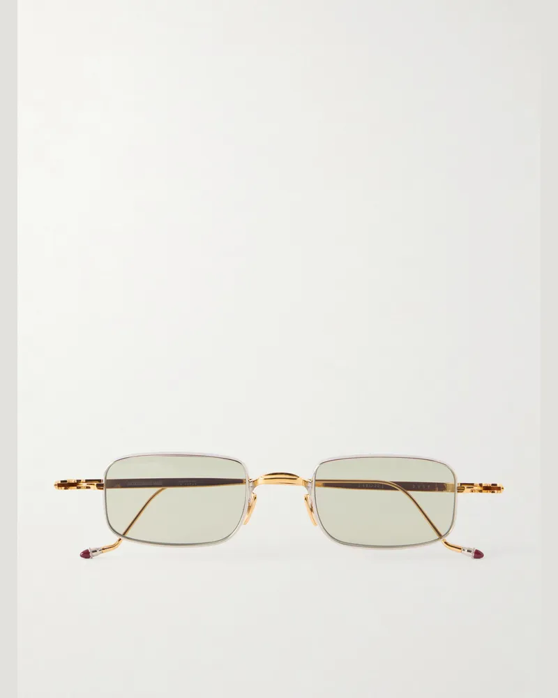 Jacques Marie Mage Dusk Squared-Frame Metal Sunglasses Gold