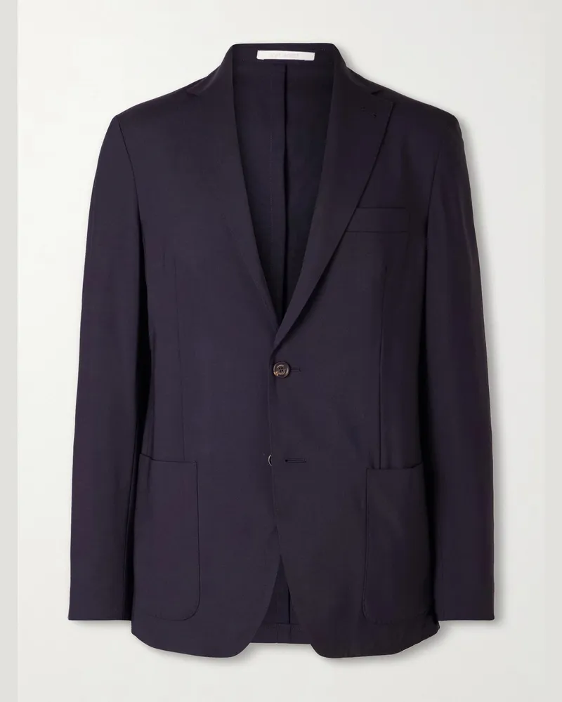 Eleventy Wool-Blend Suit Jacket Blue
