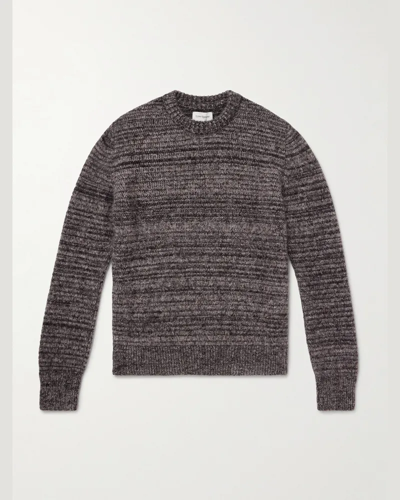 Oliver Spencer Burley Slim-Fit Space-Dyed Knitted Sweater Black