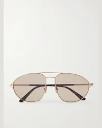 Tom Ford Ken roségoldfarbene Pilotensonnenbrille Gold