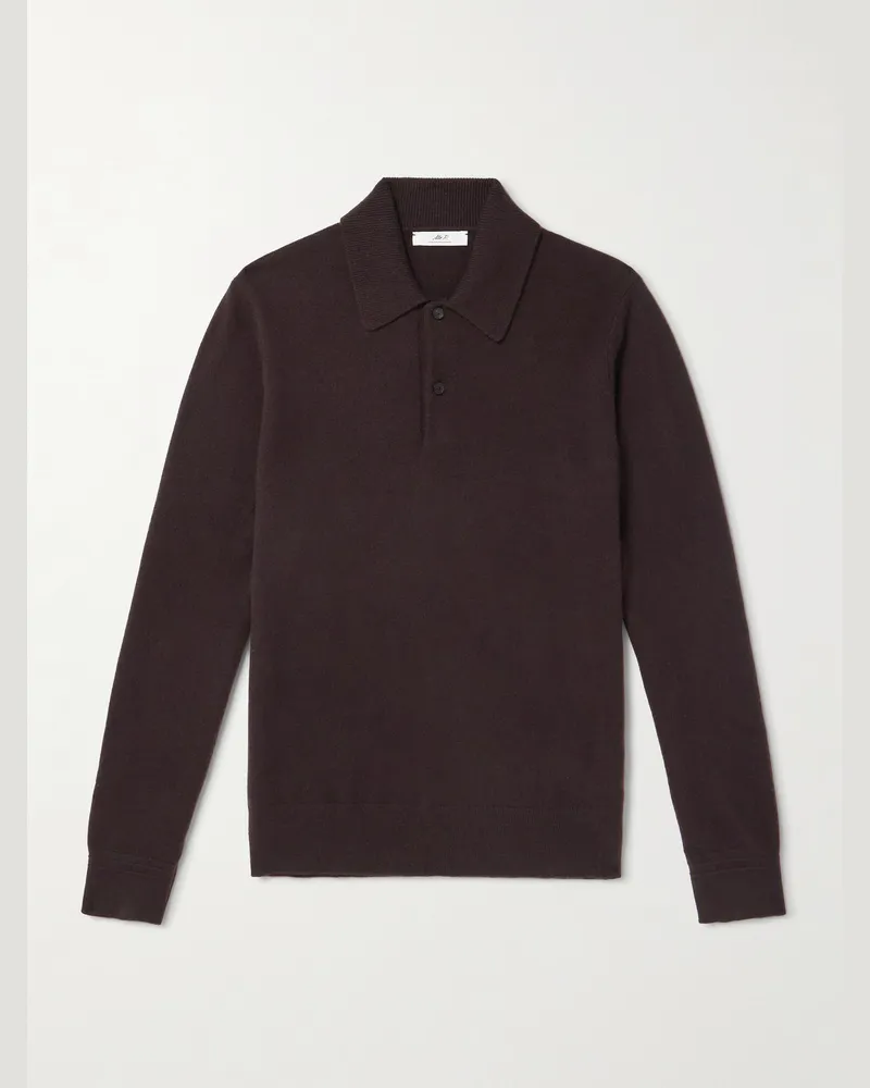 MR P. Cliff Kaschmirpullover mit Polokragen Braun