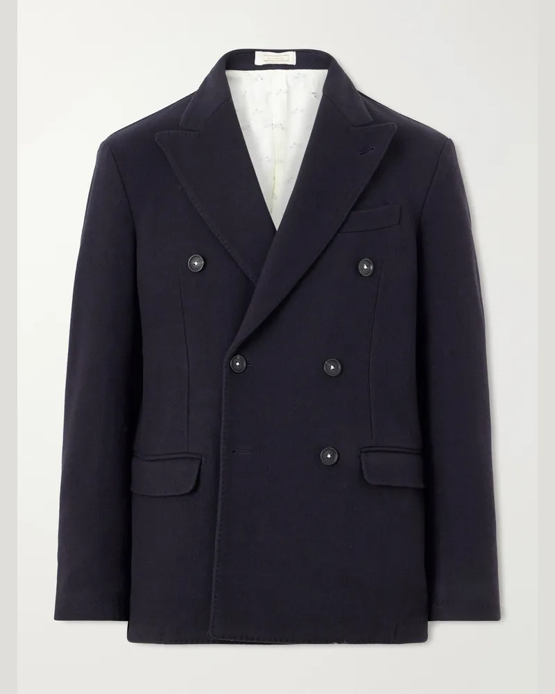 Massimo Alba Brando Cashmere Coat Blue