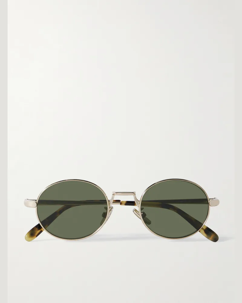 Loewe Sonnenbrille mit rundem Rahmen aus Metall in Weißgold Gold