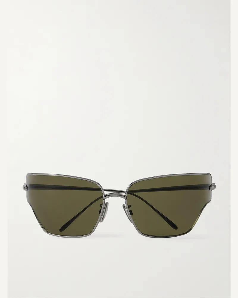Loewe Wrap-Around Silver-Tone Sunglasses Gray
