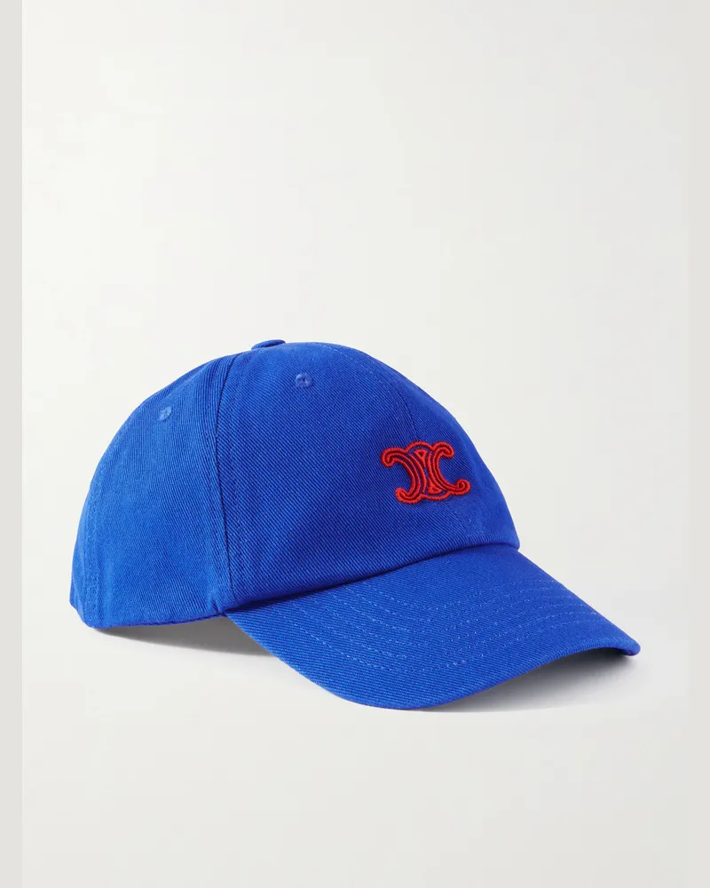 Celine Vivienne Baseballkappe aus Baumwoll-Twill mit Logostickerei Blau