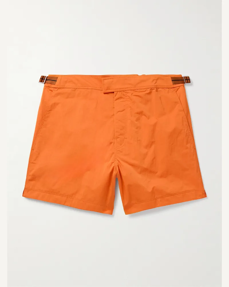 Ermenegildo Zegna Gerade geschnittene mittellange Badeshorts Orange