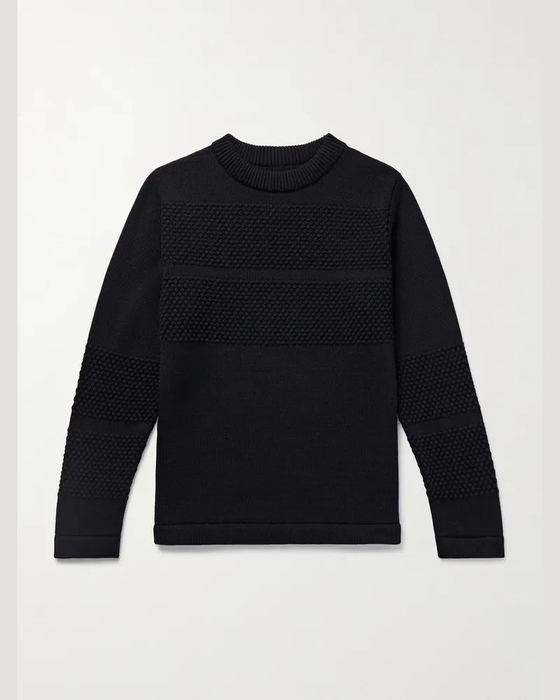 S.N.S Herning Fisherman Wool Rollneck Sweater Blue