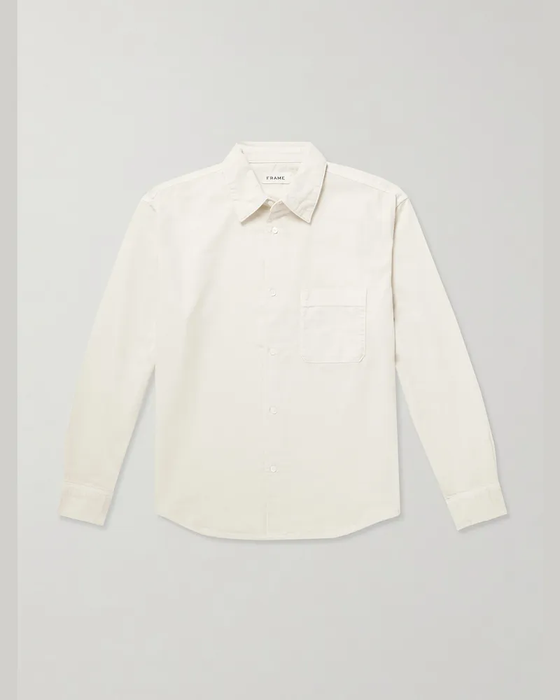 Frame Denim Modern Hemd aus Baumwoll-Twill Weiß