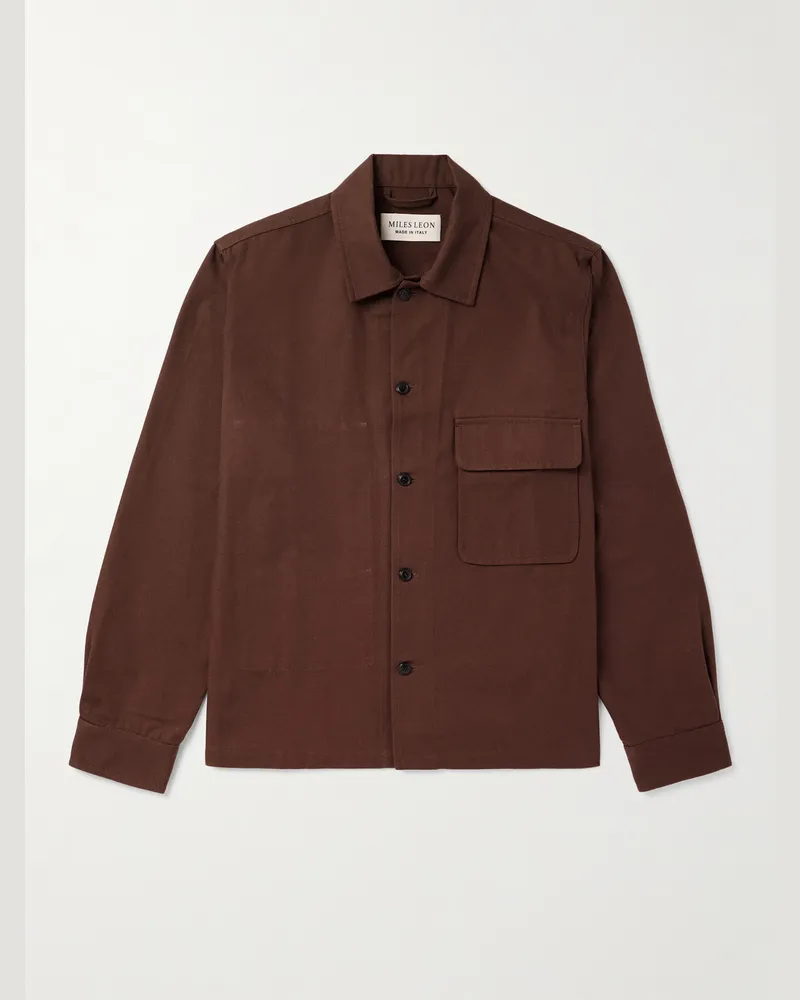 Miles Leon Garden Hemdjacke aus Baumwoll-Canvas Braun