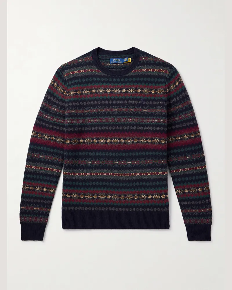 Ralph Lauren Pullover aus Wolle mit Fair-Isle-Muster Blau