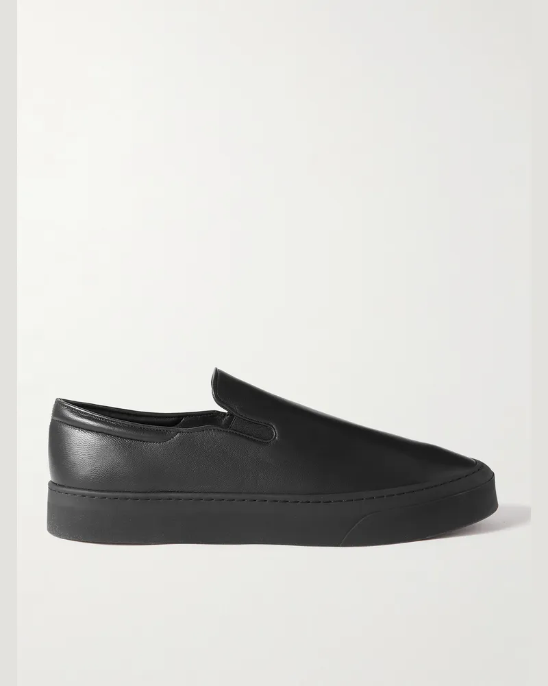 The Row Dean Suede Slip-On Sneakers Schwarz