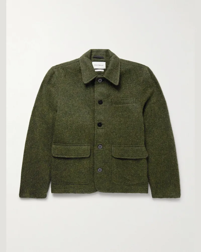 Oliver Spencer Lambeth Feldjacke aus Filz aus einer Wollmischung Grün