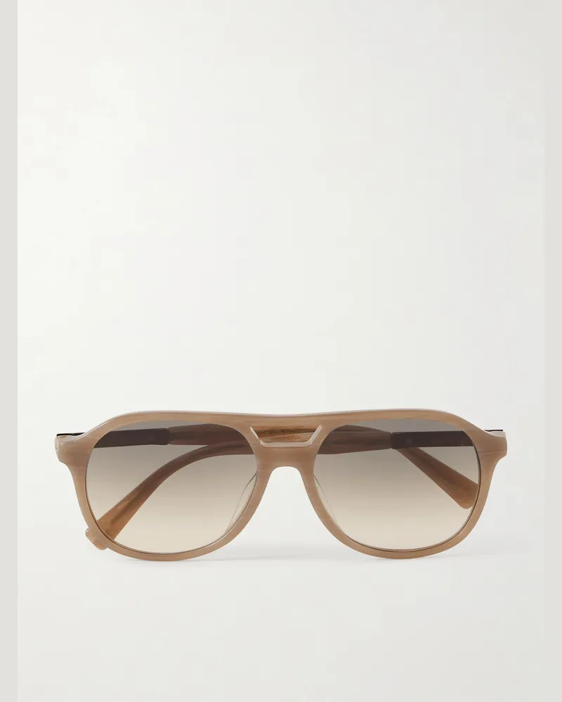 Brunello Cucinelli Aviator-Style Acetate Sunglasses Brown