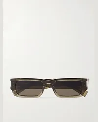 Saint Laurent New Wave Sonnenbrille mit rechteckigem Rahmen aus Azetat Braun