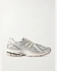 New Balance 1906 Sneakers aus Metallic-Leder und Mesh Weiß