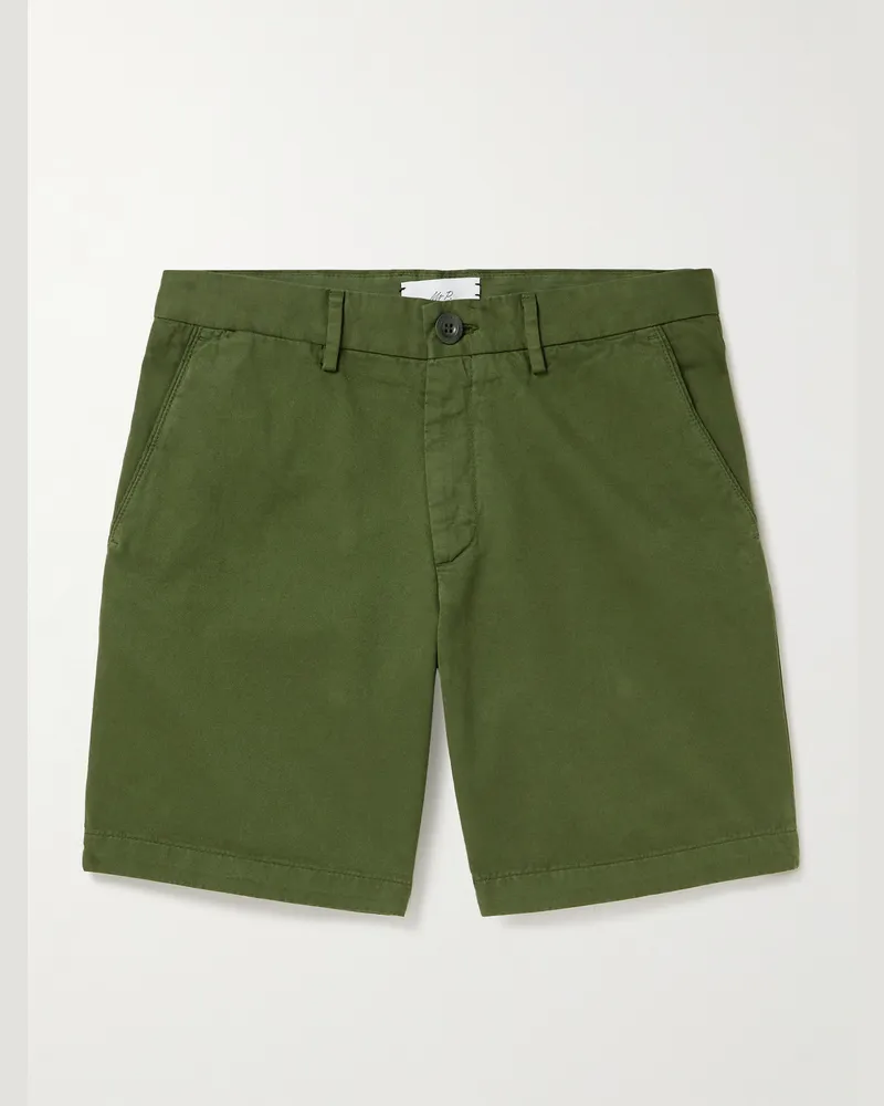 MR P. Gerade geschnittene Shorts aus Baumwoll-Twill Grün