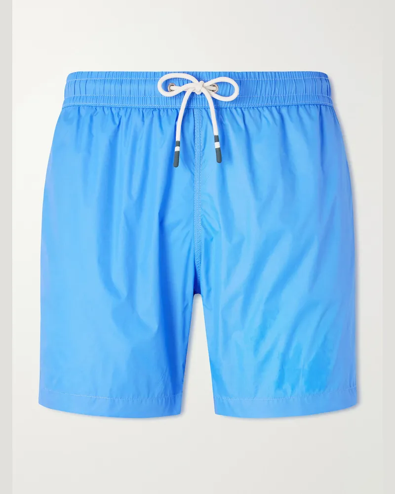 Hartford Straight-Leg Mid-Length Recycled Swim Shorts Blue