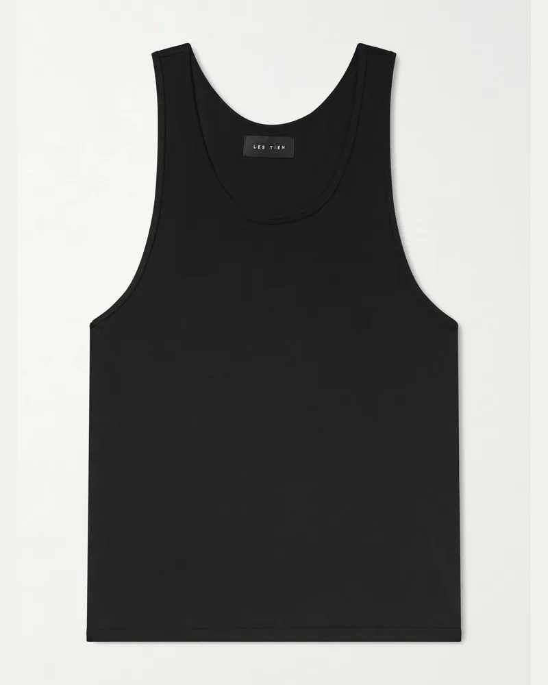 LES TIEN Oversized-Tanktop aus Baumwoll-Jersey Schwarz