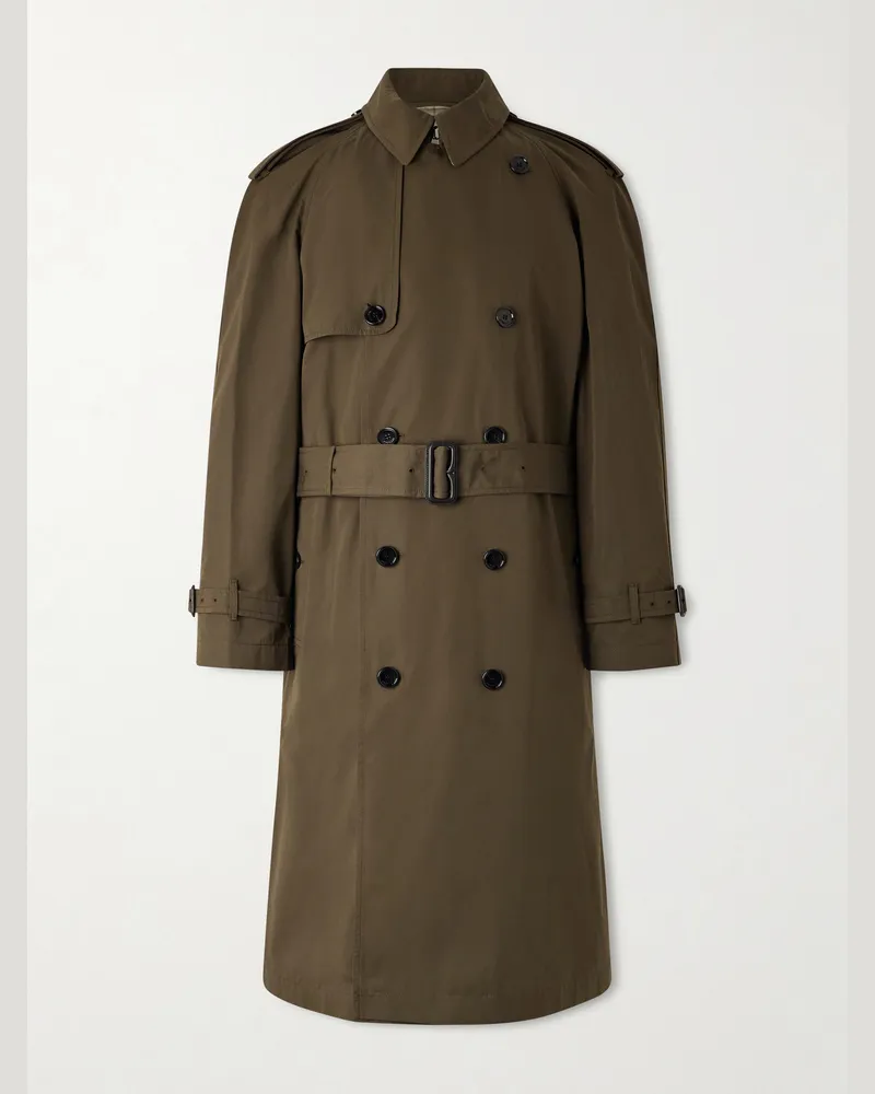Burberry Cotton-Gabardine Trench Coat Green
