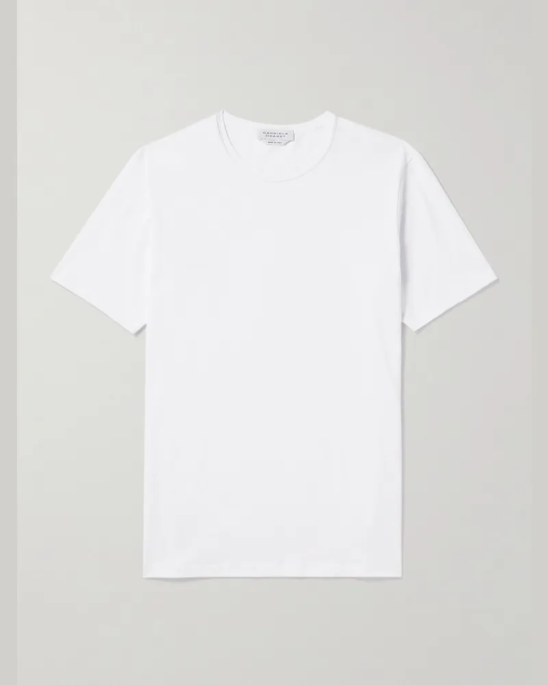 Gabriela Hearst Bandeira T-Shirt aus Baumwoll-Jersey Weiß