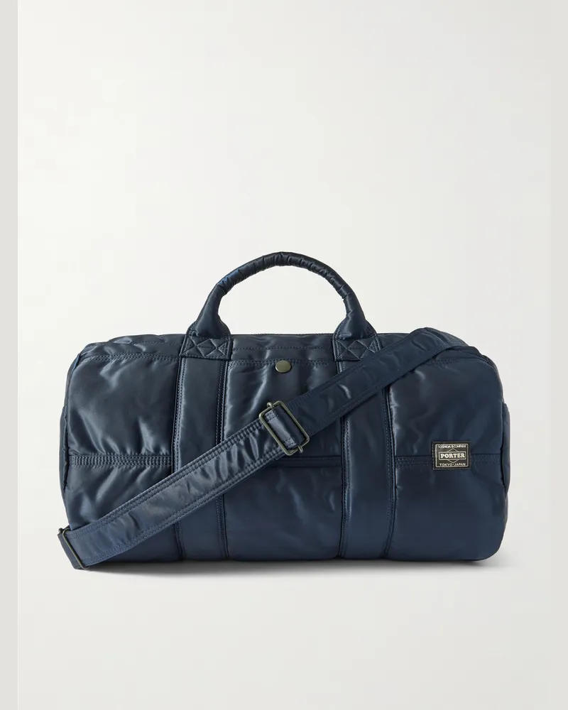 PORTER-YOSHIDA & CO Tanker Drum Nylon-Twill Weekend Bag Blue