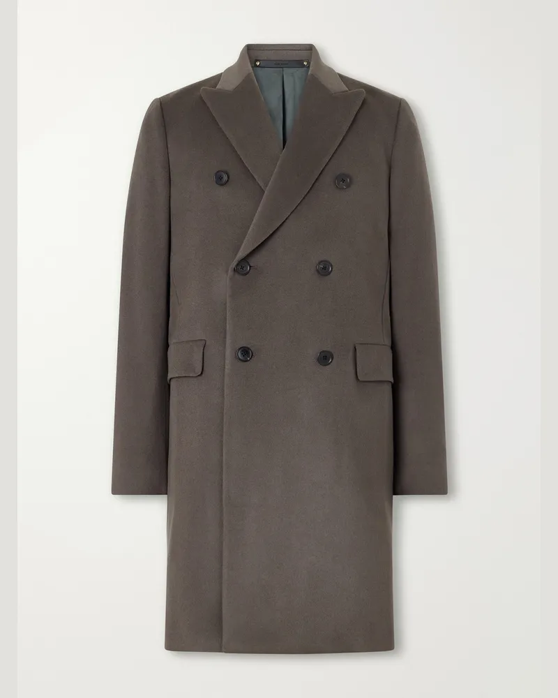 Paul Smith Double-Breasted Wool and Cashmere-Blend Coat Gray