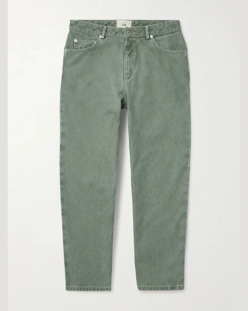 Folk Barrel-Leg Jeans Green