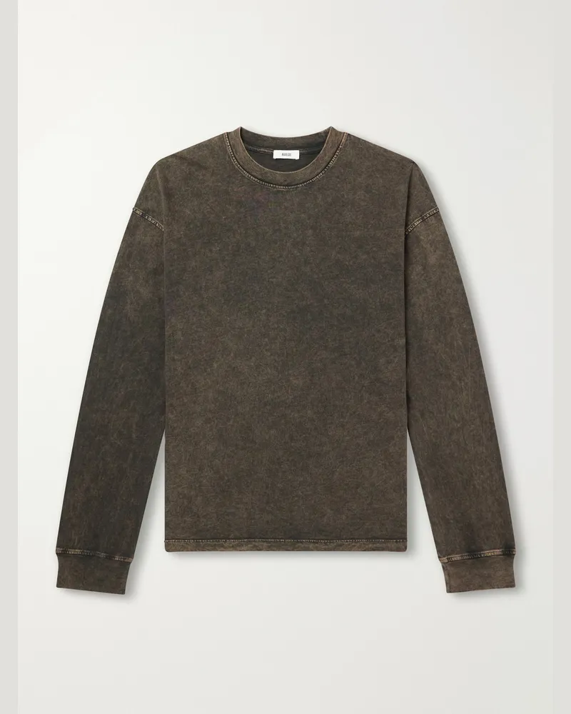 AGOLDE Asha Cotton-Jersey T-Shirt Brown