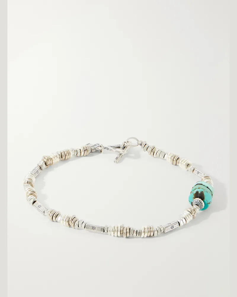 Peyote Bird Silver Fox Sterling Silver Turquoise Bracelet Silver