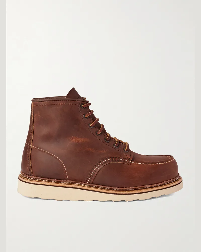 Red Wing Shoes 1907 Classic Moc Stiefel aus Leder Braun