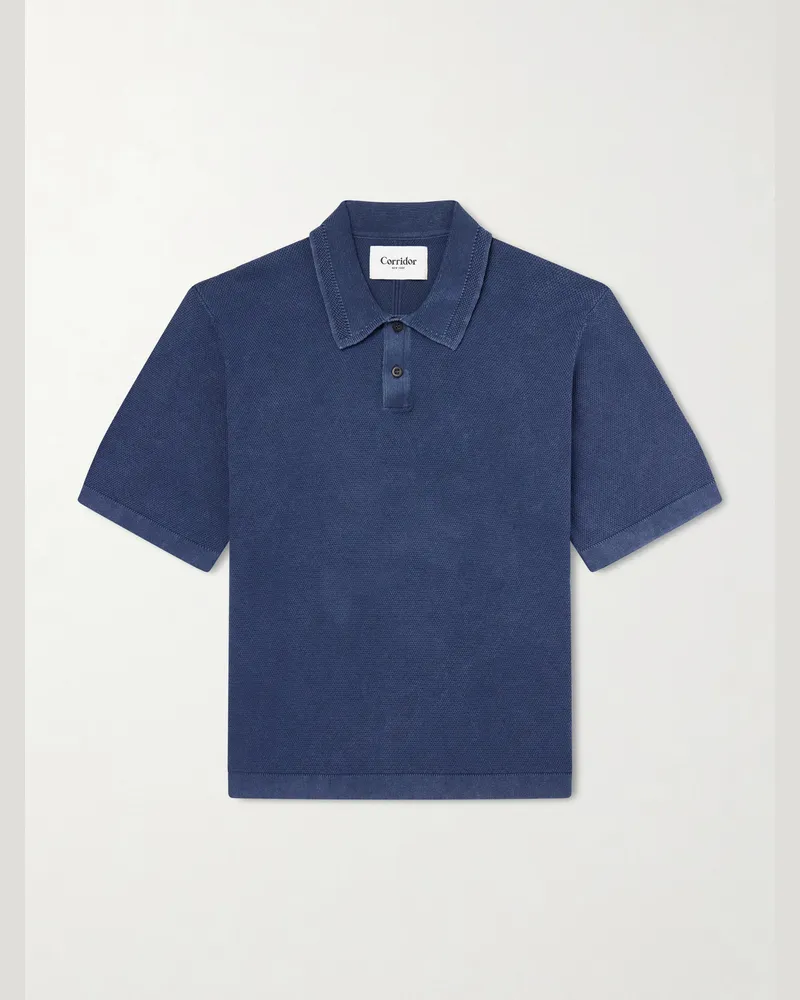 Corridor Cotton-Piqué Polo Shirt Blue