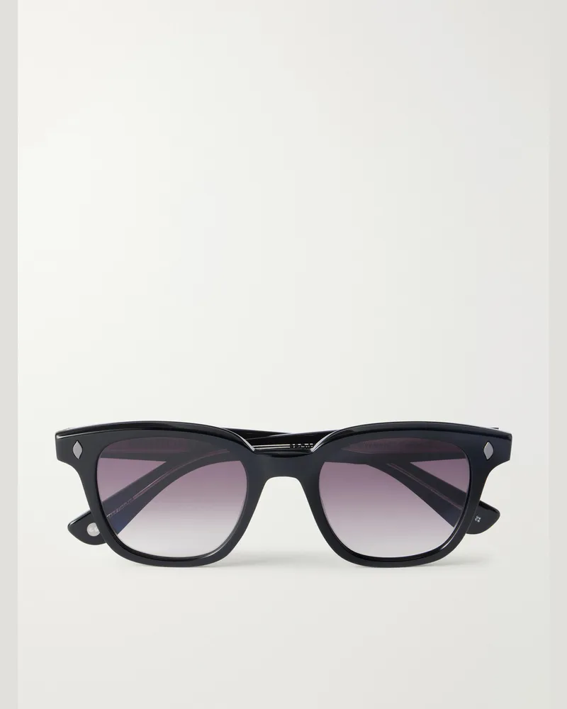 Garrett Leight Broadway D-Frame Tortoiseshell Acetate Sunglasses Black