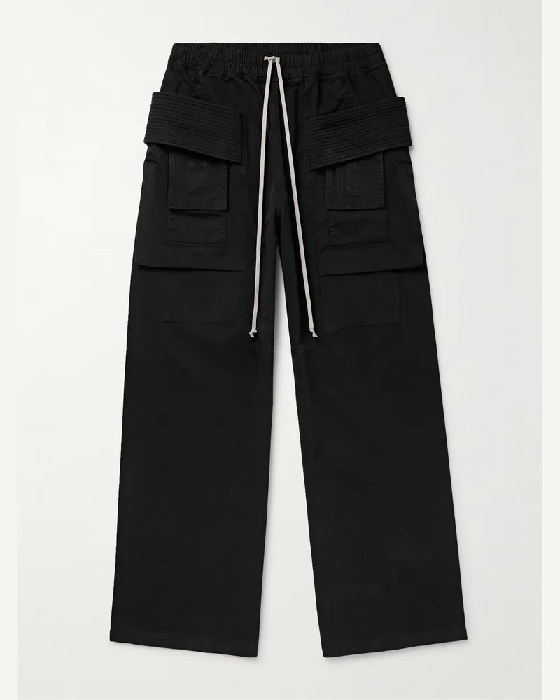 DRKSHDW by Rick Owens Creatch weit geschnittene Cargohose aus Baumwoll-Twill mit Kordelzugbund Schwarz