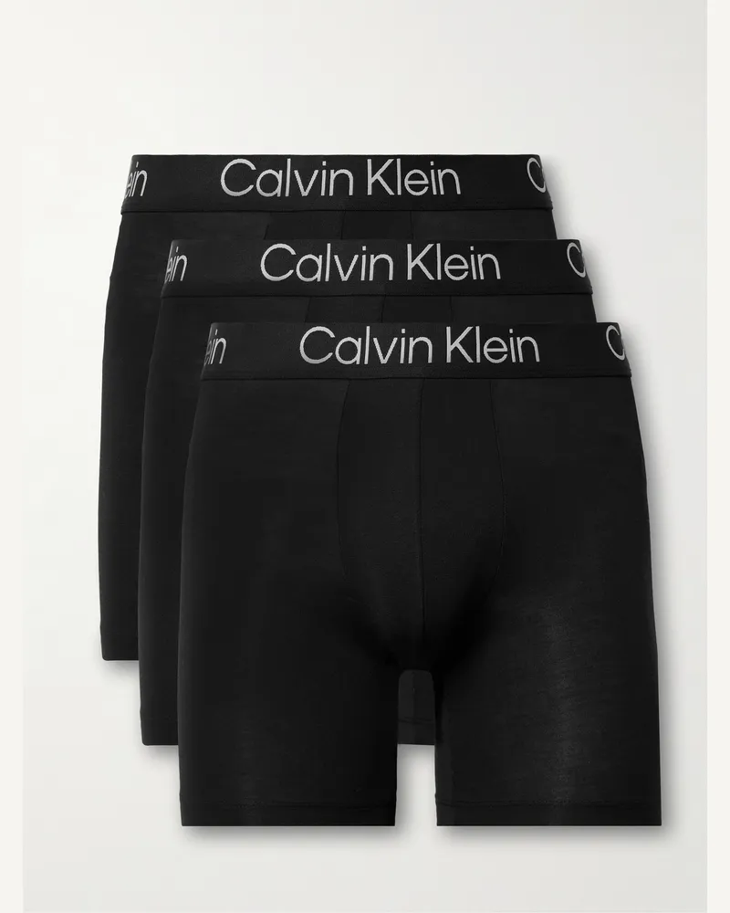 Calvin Klein Ultra Soft Modern Set aus drei Retropants aus Stretch-Modal Schwarz