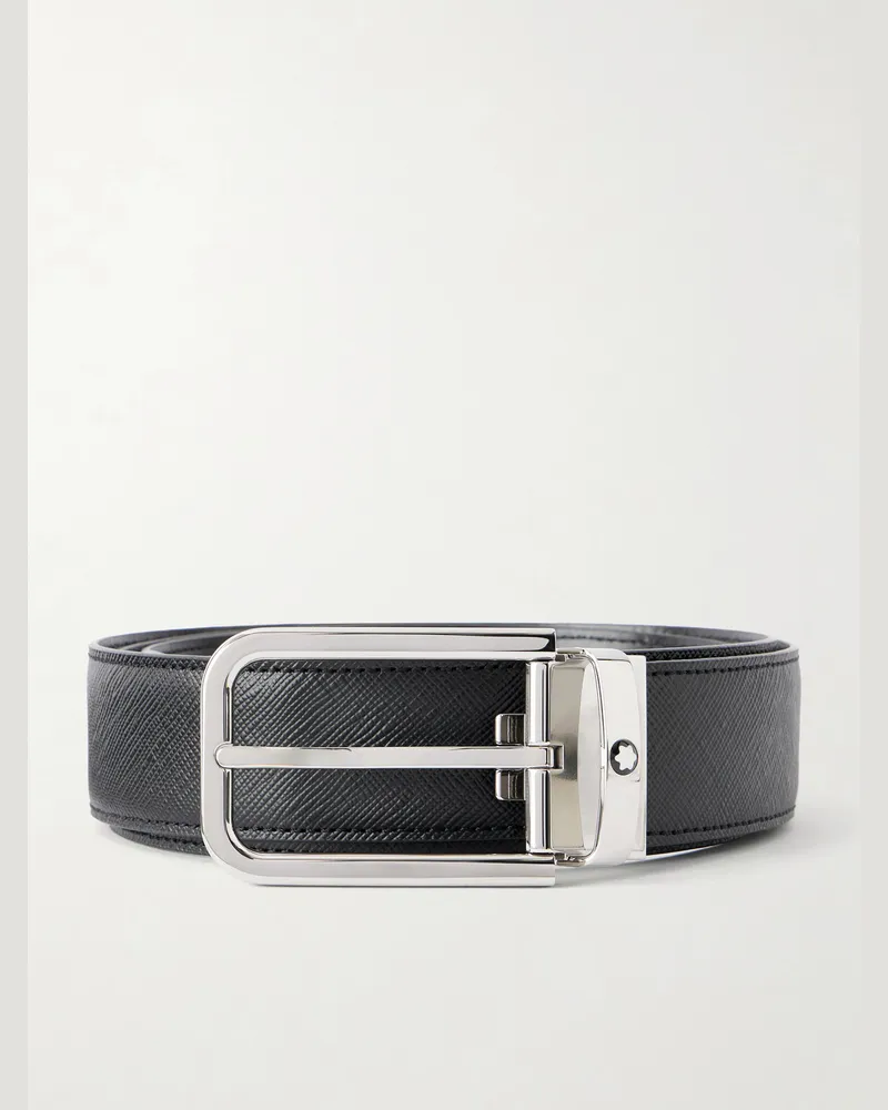 Montblanc 3.5cm Sartorial Leather Belt Black