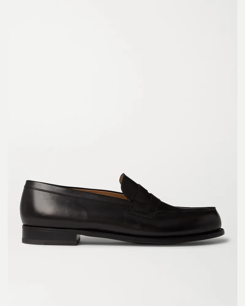 JM Weston 180 Moccasin Pennyloafers aus Leder Schwarz