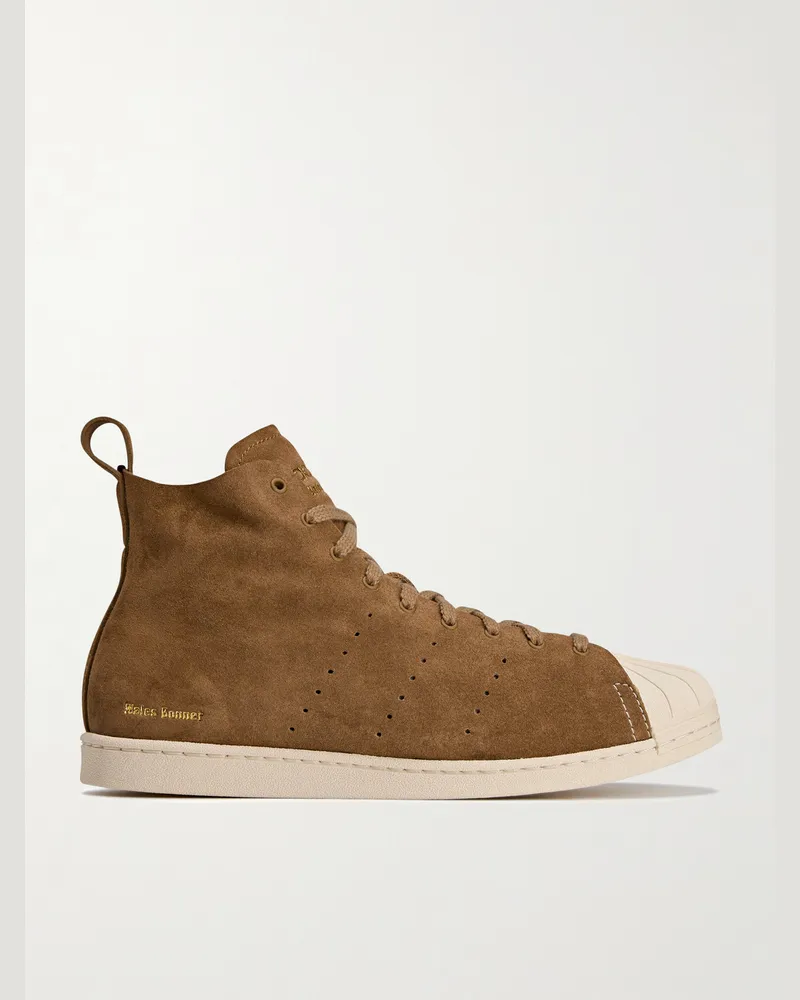 adidas Wales Bonner Superstar Hi High-Top-Sneakers aus Veloursleder mit Perforationen Braun