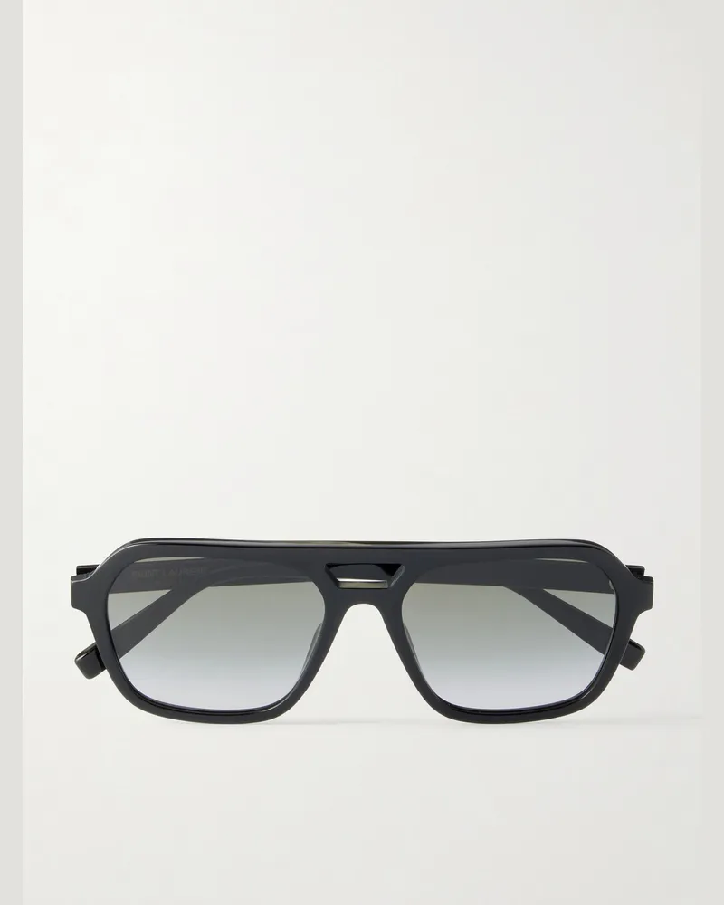 Saint Laurent Aviator-Style Acetate Sunglasses Black