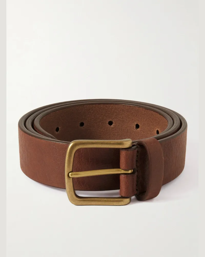 Anderson's 3.5cm Full-Grain Leather Belt Brown