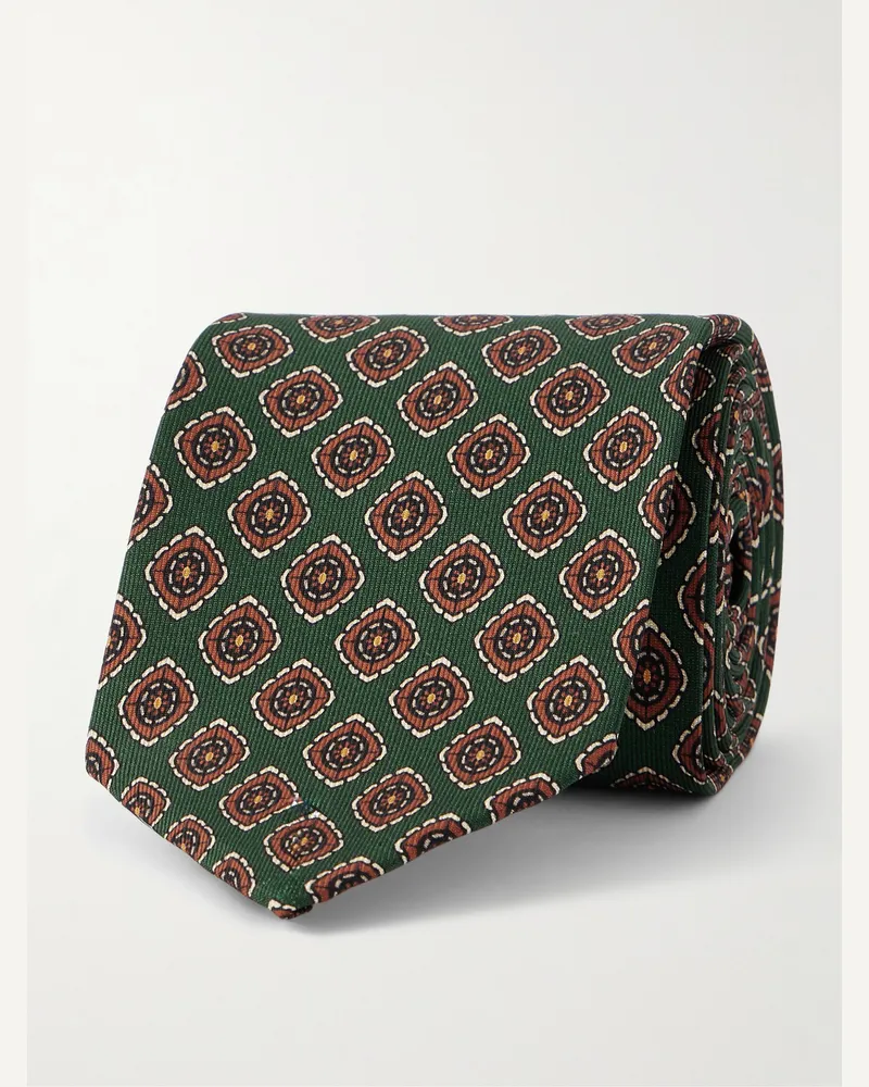 Rubinacci Krawatte aus Seiden-Jacquard, 9 cm Grün