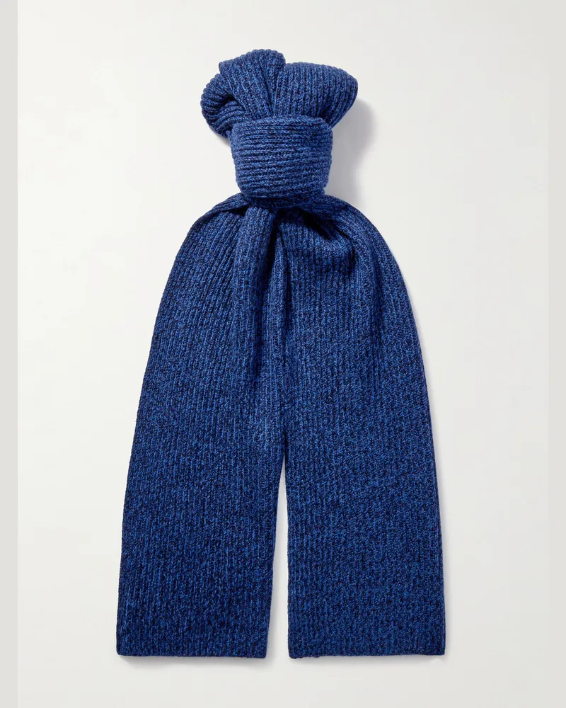 MR P. Wool and Cashmere-Blend Scarf Blue