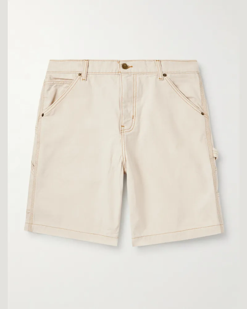 Cherry Los Angeles Carpenter Straight-Leg Denim Shorts Neutrals