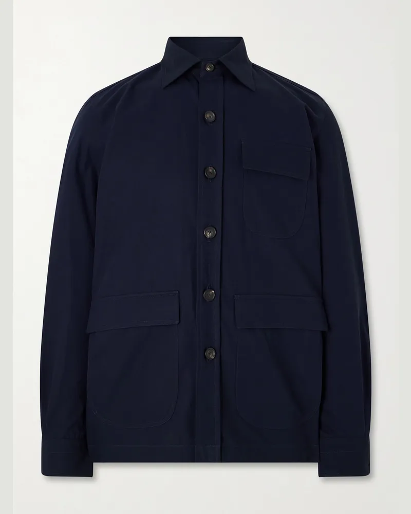 De Petrillo Cotton Overshirt Blue