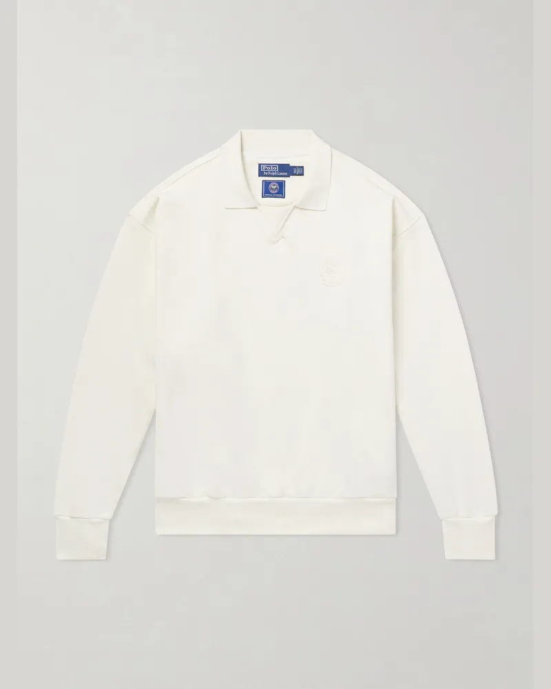 Ralph Lauren Wimbledon Logo-Embroidered Cotton Sweatshirt White