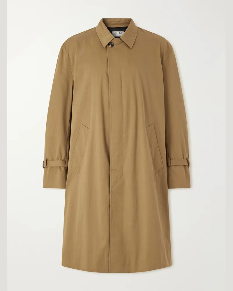 Totême Cotton-Blend Trench Coat Brown