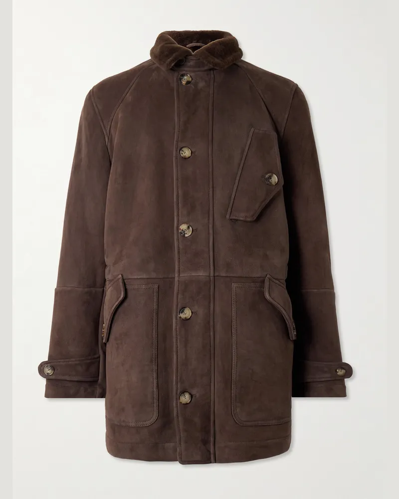 Brunello Cucinelli Jacke aus Shearling Braun