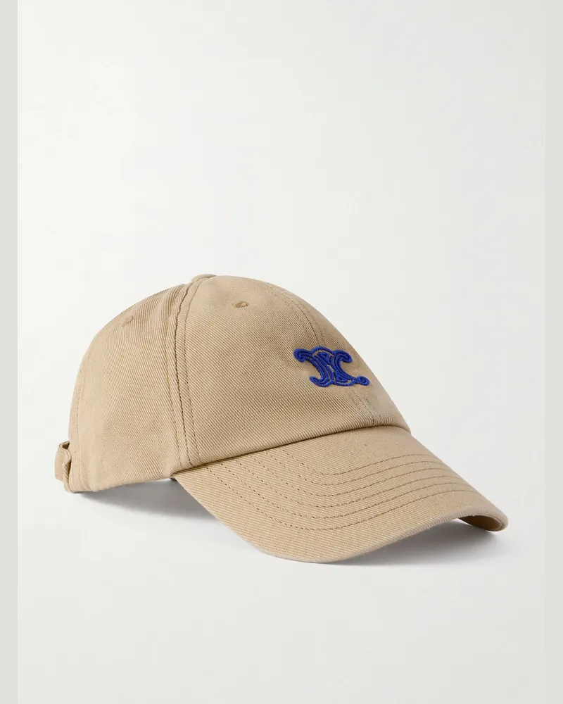 Celine Vivienne Baseballkappe aus Baumwoll-Twill mit Logostickerei Neutral