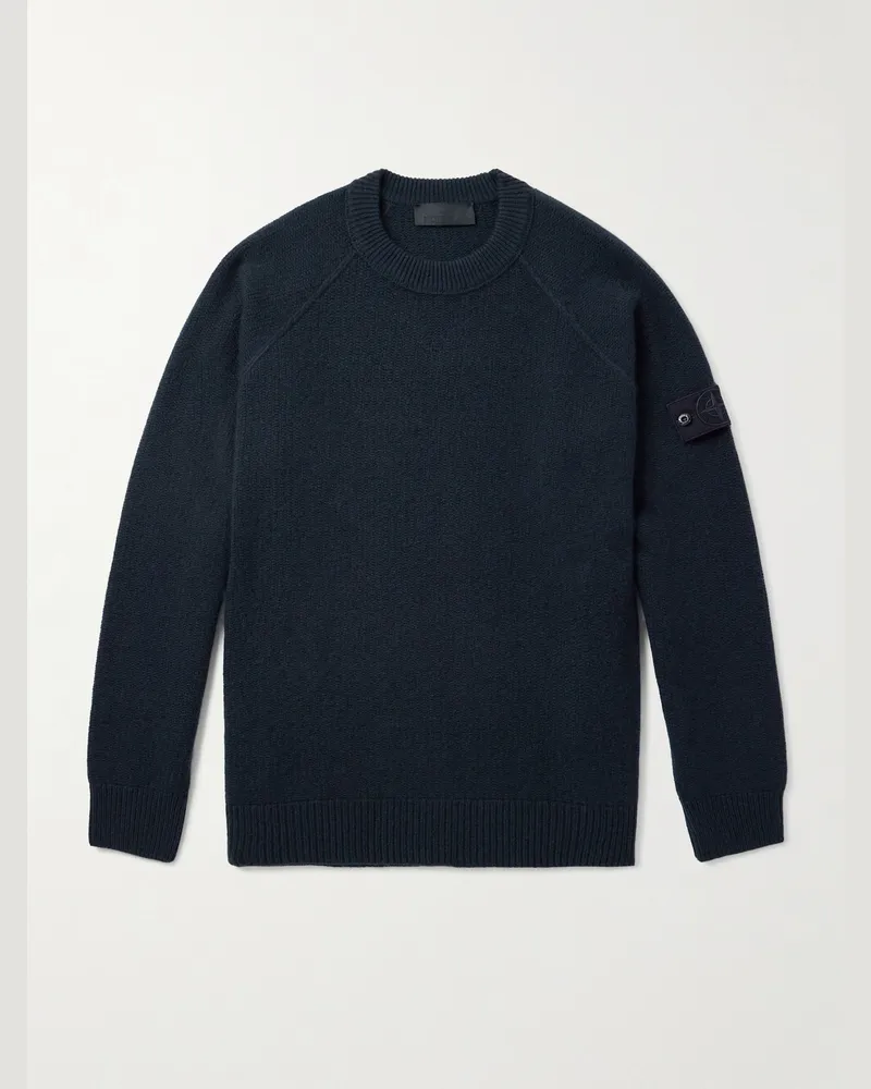 Stone Island Pullover aus Kaschmir mit Logodetail Blau