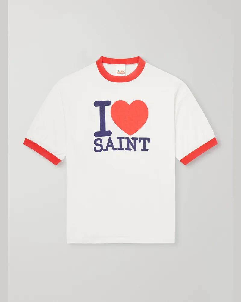 SAINT MXXXXXX I Love Saint Cotton-Jersey T-Shirt White