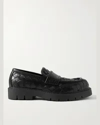 Bottega Veneta Haddock Loafers aus Intrecciato-Leder Schwarz